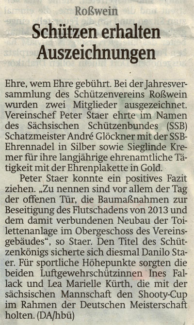 DA Bericht Versammlung und Königsschießen 2016